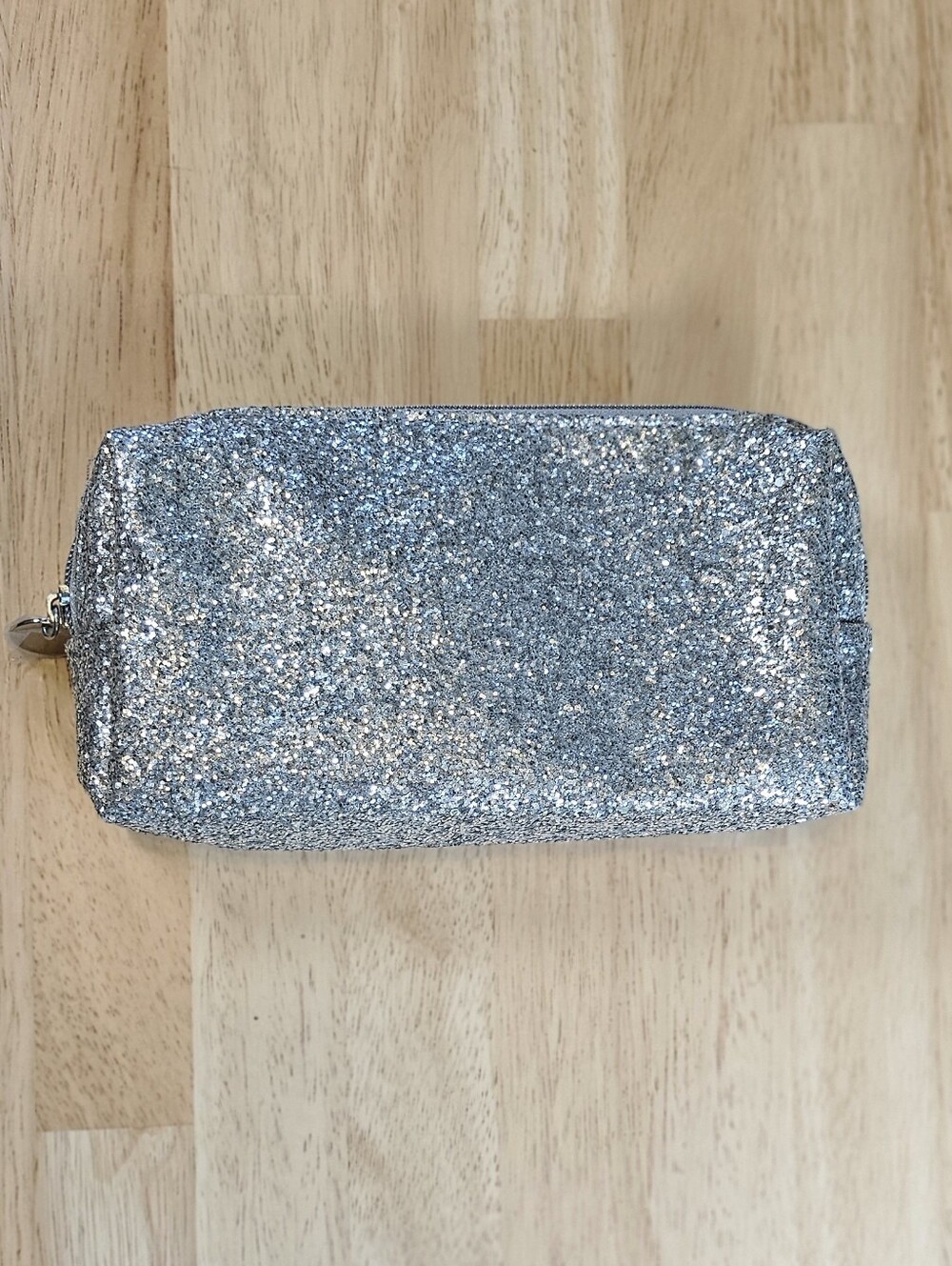Silver Glitter BH Cosmetic Bag